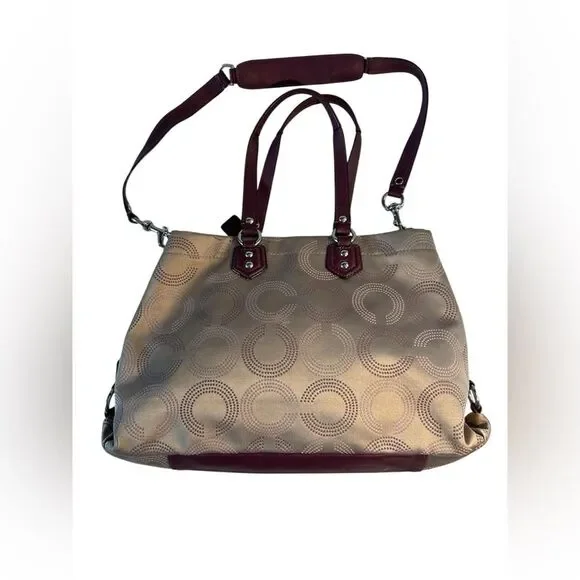 Coach Ashley Dotted Op Art Satchel Shoulder Bag - Picture 2 of 15